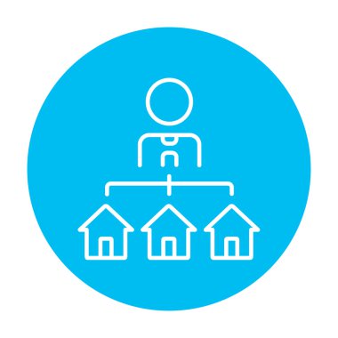 Emlakçı ile üç satırı simgesi evler.