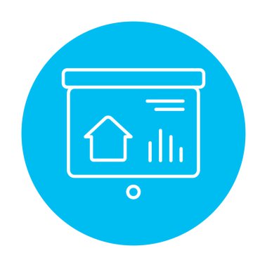 Sunu üzerinde projektörü ekran satırı simgesi.