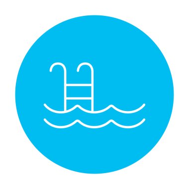 Yüzme Havuzu ile merdiven satırı simgesi.