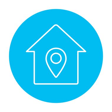 House with pointer line icon.