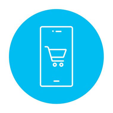 Çevrimiçi alışveriş hattı simgesi.