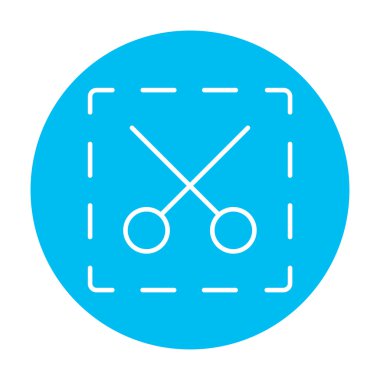 Makas ile noktalı çizgiler satırı simgesi.