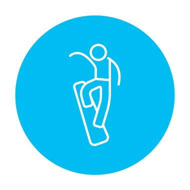Erkek snowboard satırı simgesi.