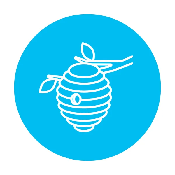 Ícone de linha de colmeia de abelhas . — Vetor de Stock