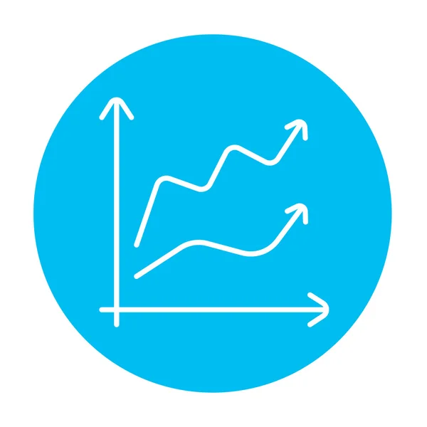 Groei grafiek lijn pictogram. — Stockvector