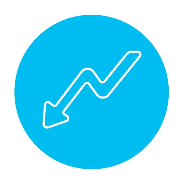 Arrow downward line icon. — Stockvector