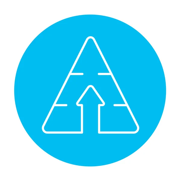 Pyramid with arrow up line icon. — ストックベクタ