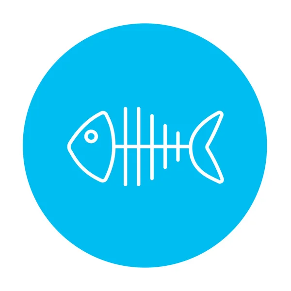 Icono de línea esqueleto de pescado . — Vector de stock