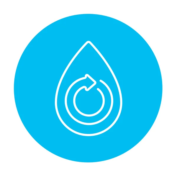 Waterdruppel met cirkelvormige lijn pijlpictogram. — Stockvector