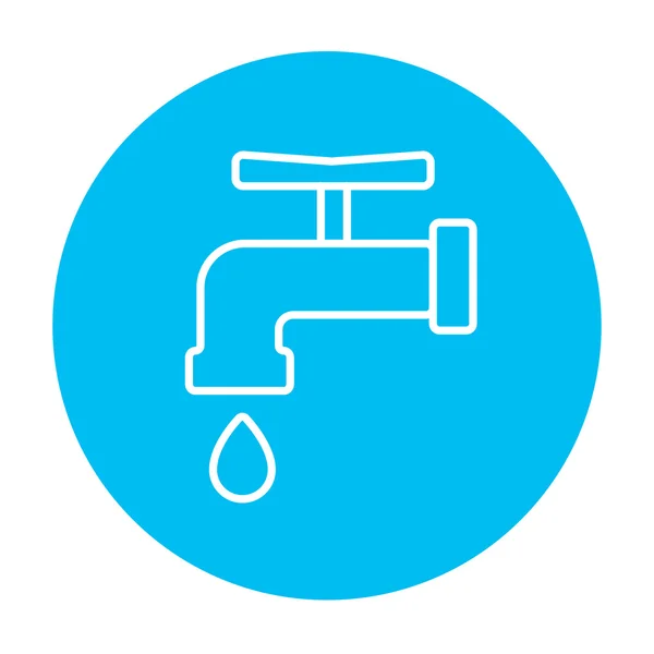 Faucet with water drop line icon. — Stock Vector