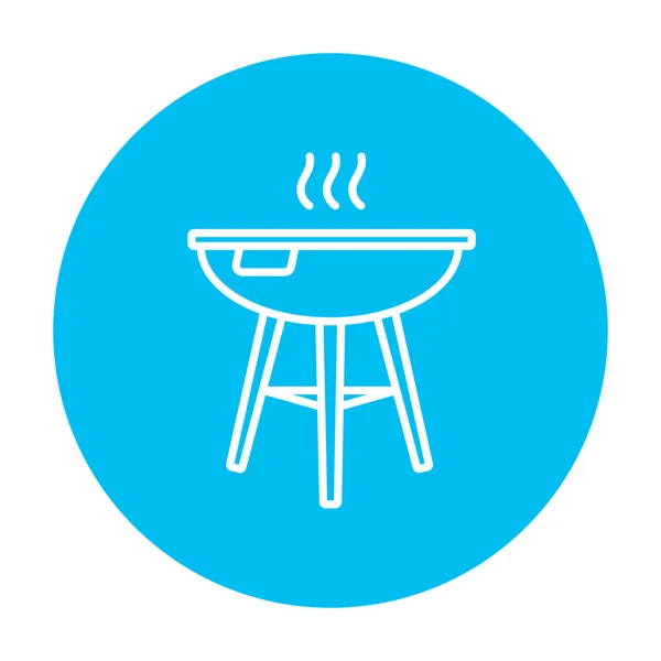 Bouilloire barbecue grill ligne icône . — Image vectorielle