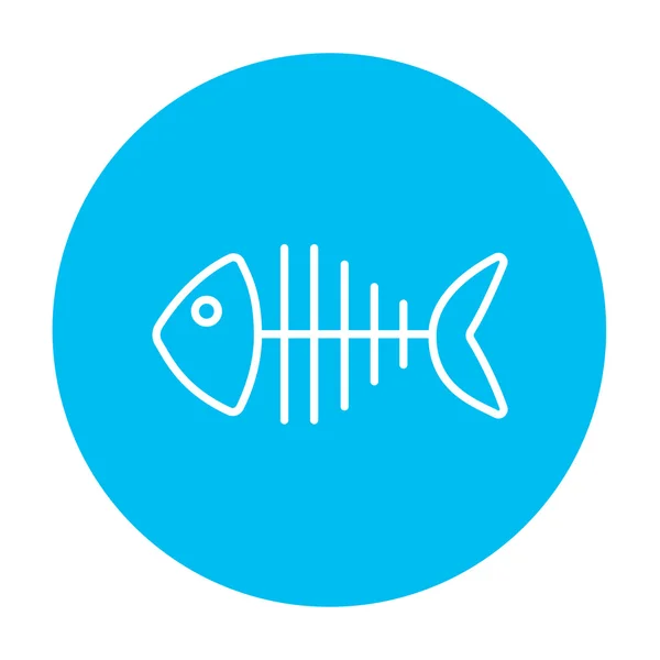 Icono de línea esqueleto de pescado . — Vector de stock