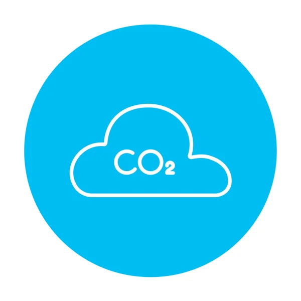 Signo de CO2 en el icono de línea nube . — Vector de stock