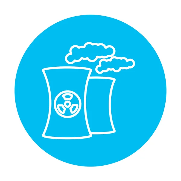 Icona della linea della centrale nucleare . — Vettoriale Stock