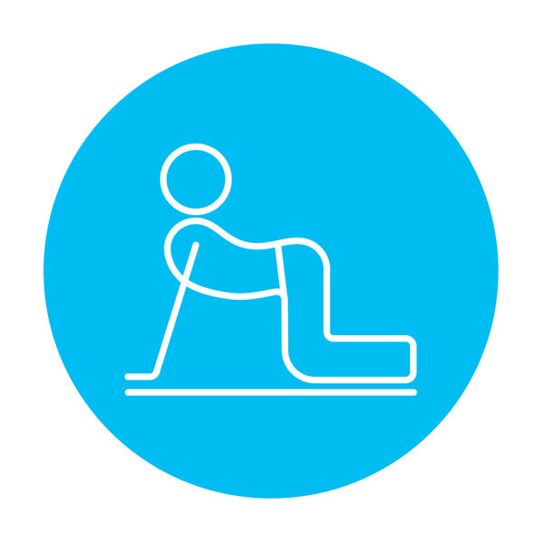 Человек практикующий иконку линии йоги
.