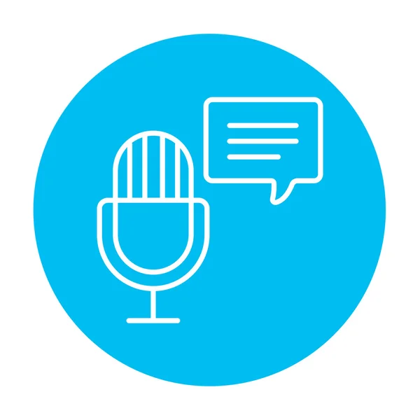 Microphone with speech square line icon. — Stock Vector
