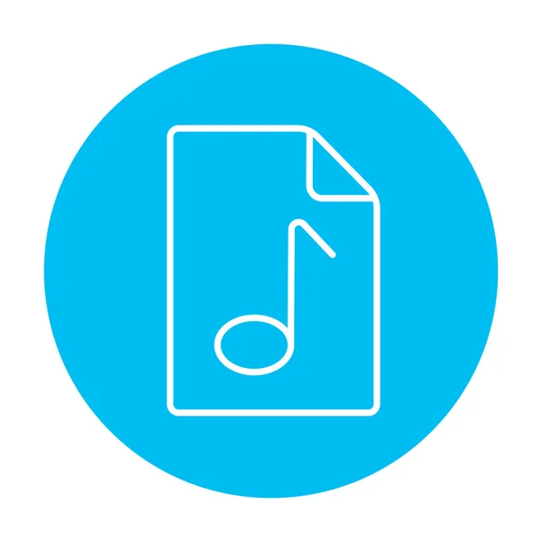 Note musicale dessinée sur l'icône de ligne de feuille . — Image vectorielle