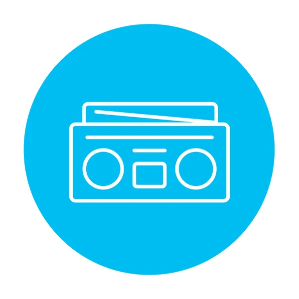 Radio cassette speler lijn pictogram. — Stockvector