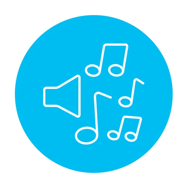 Haut-parleurs avec icône de ligne notes de musique . — Image vectorielle