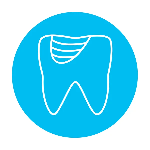 Ikona linii próchnicy zębów. — Wektor stockowy