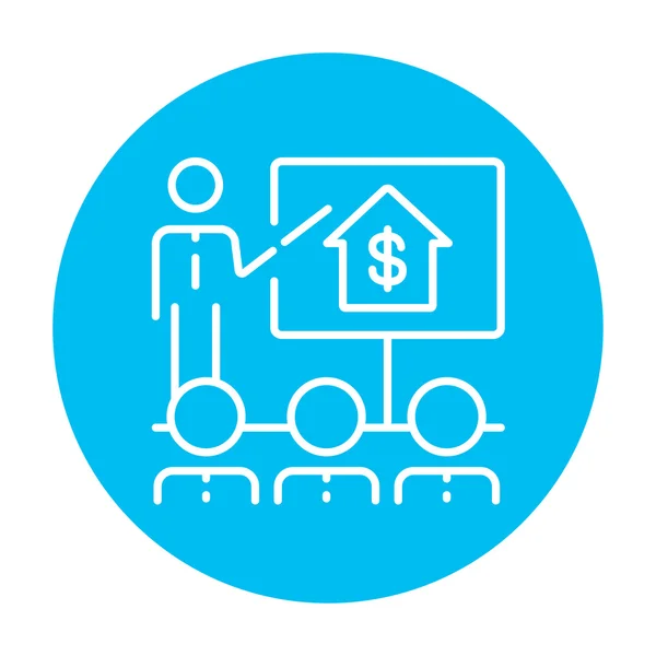 Real estate training line icon. — Stock Vector