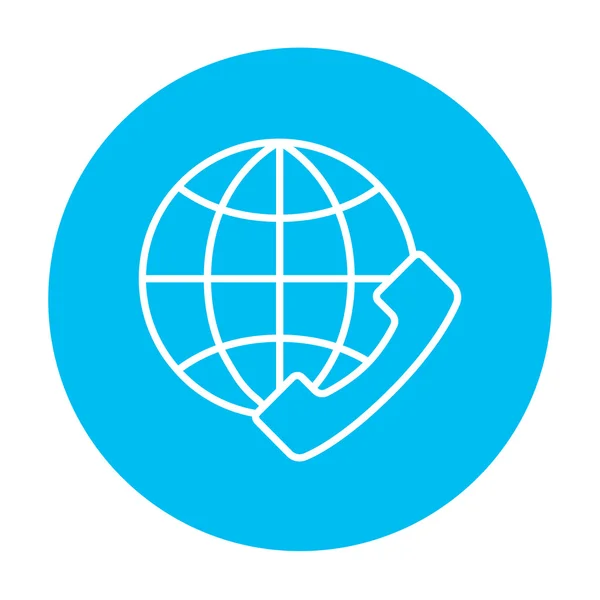 Icono de línea global de comunicaciones . — Vector de stock