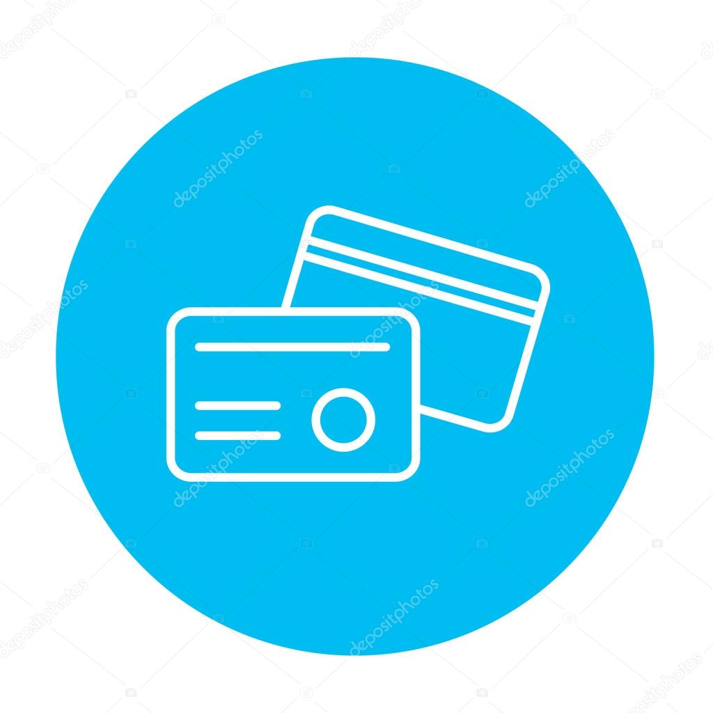 Identification card line icon.