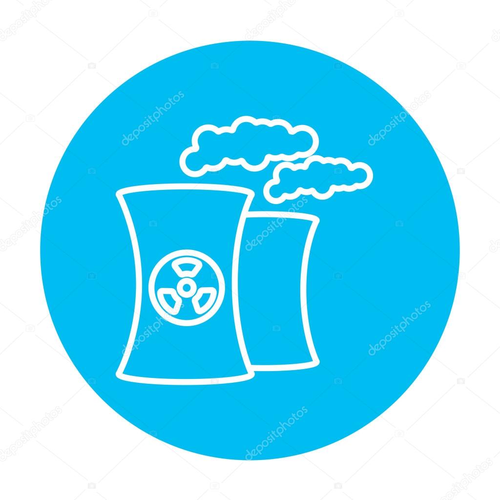 Nuclear power plant line icon.