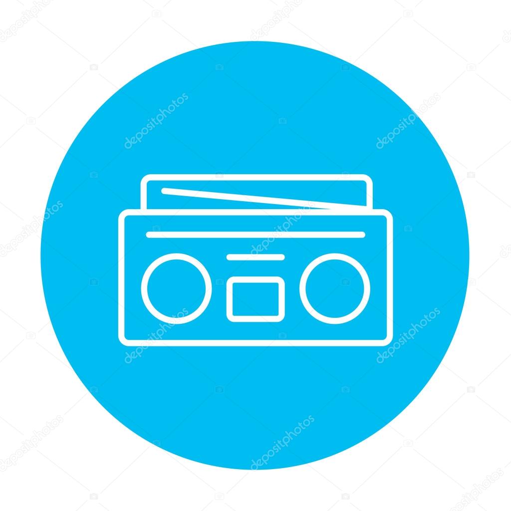 Radio cassette player line icon.