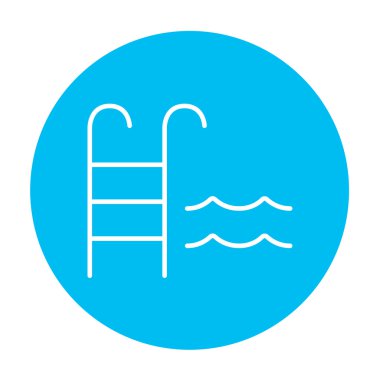 Yüzme Havuzu ile merdiven satırı simgesi.