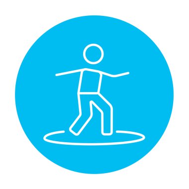 Erkek surfer sörf tahtası satırı simgesi üzerinde sürme.
