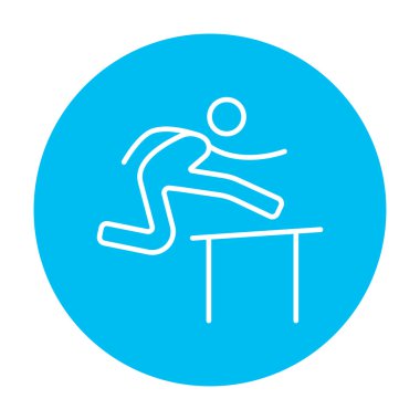Bariyer satırı simgesi üzerinde koşan adam.