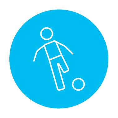 Top çizgisi simgesi olan futbolcu.