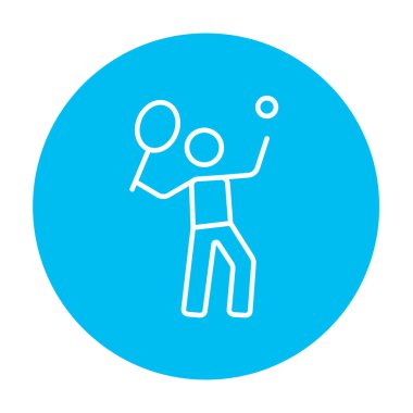 Büyük Tenis satırı simgesi oynayan adam.