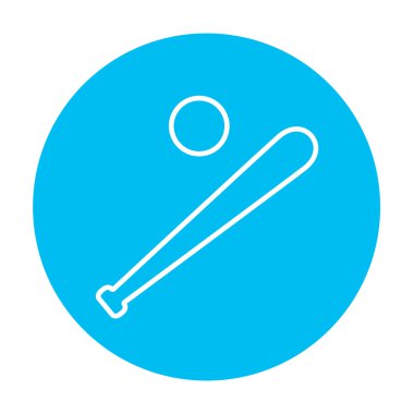 Beyzbol sopası ve topu satırı simgesi.