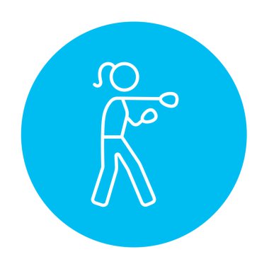 Kadın boksör satırı simgesi.