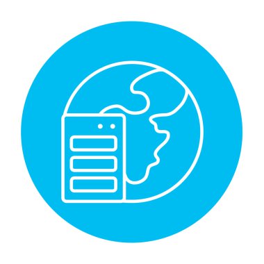 Sunucu ve küre satırı simgesi.