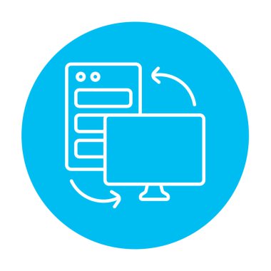 Personal computer set line icon.