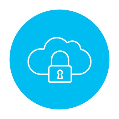 Bulut bilgi işlem güvenlik satırı simgesi.