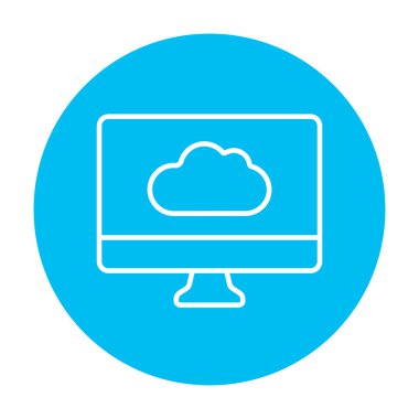 Bulut hesaplama çizgisi simgesi.