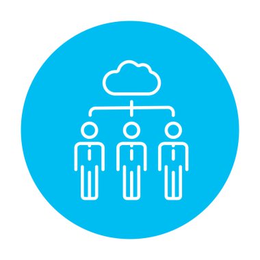 Bulut hesaplama çizgisi simgesi.