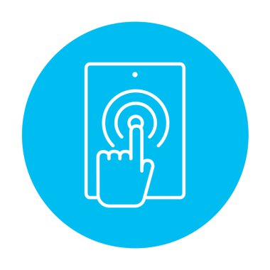 Dijital tablet satırı simgesi dokunmadan parmak.