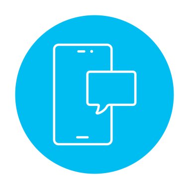 Dokunmatik ekran telefon ile mesaj satırı simgesi.