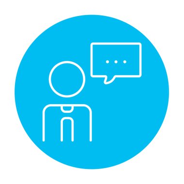 Adam ile konuşma kare satırı simgesi.