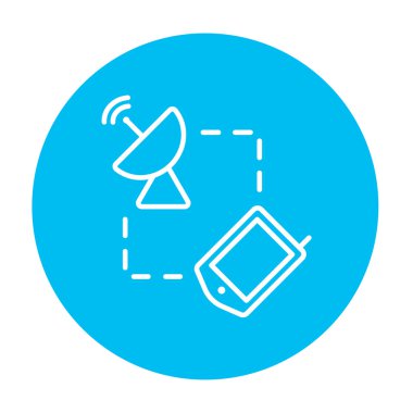 Navigator ve uydu çanağı satırı simgesi.