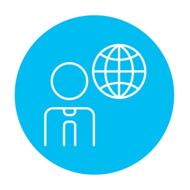 Küre satırı simgesi olan adam.