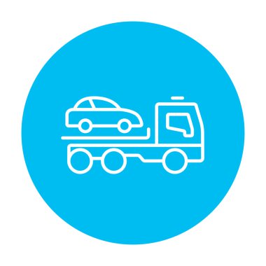 Çekici kamyon çizgisi simgesi.