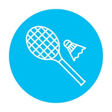 Raketle ve badminton raket satırı simgesi.