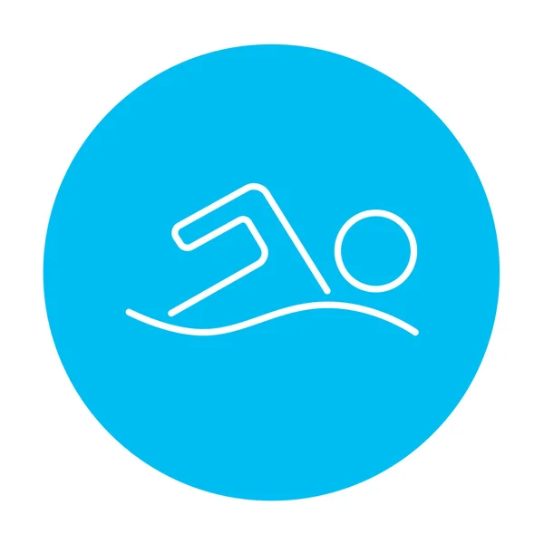 Icona della linea nuotatore . — Vettoriale Stock
