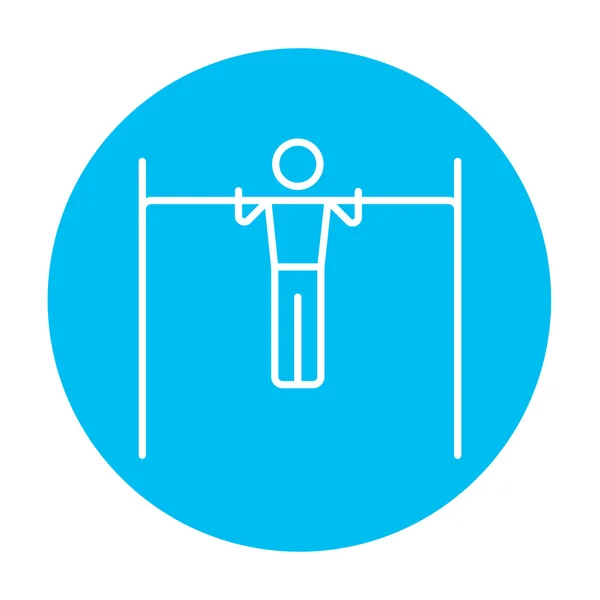 Gymnast utövar på bar linje-ikonen. — Stock vektor